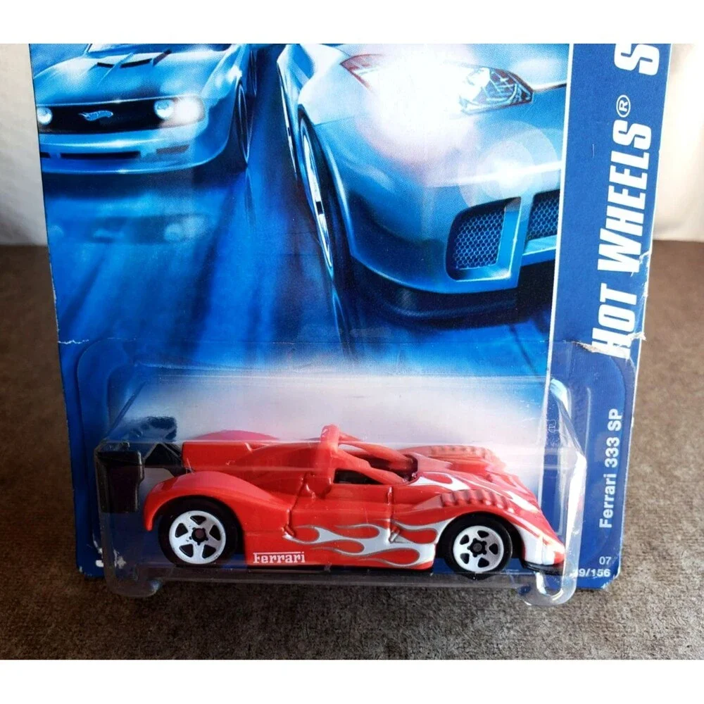 2007 Hot Wheels ALL STARS FERRARI 333 SP #139/156 RED 1:64 WHITE RIM 5 SP #L3092